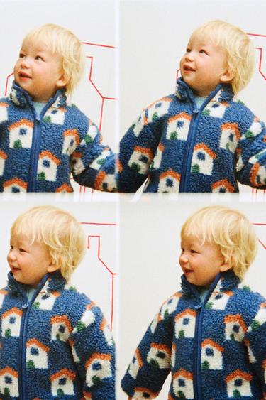 DIRBTINIO AVIKAILIO STRIUKĖ SU NAMELIŲ RAŠTU – Mėlyna – „Zara“
