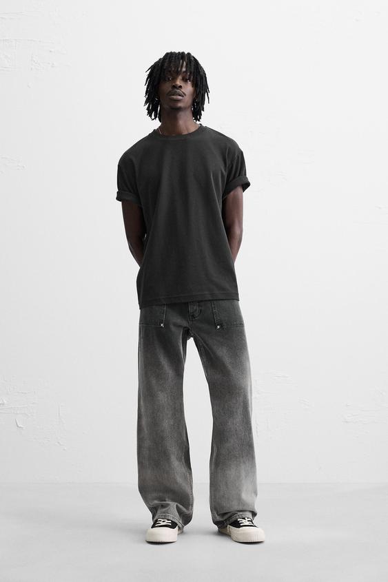 フレアフィットウォッシュドジーンズ - カーボン | ZARA Japan / 日本 