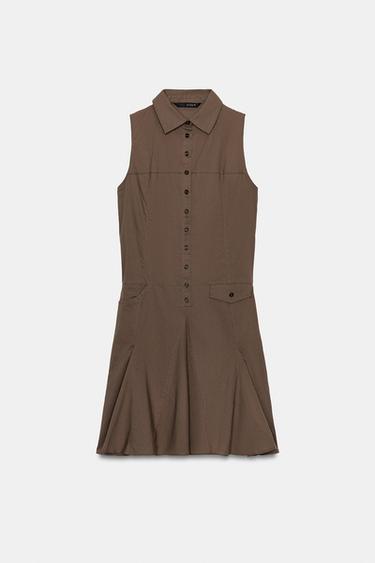 MIDI SHIRT DRESS - Tobacco by Zara - Image 5