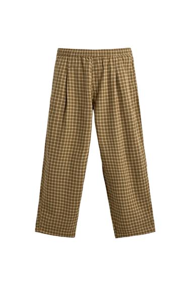 BALLOON FIT PLEATED TROUSERS - Ecru/Yellow by Zara