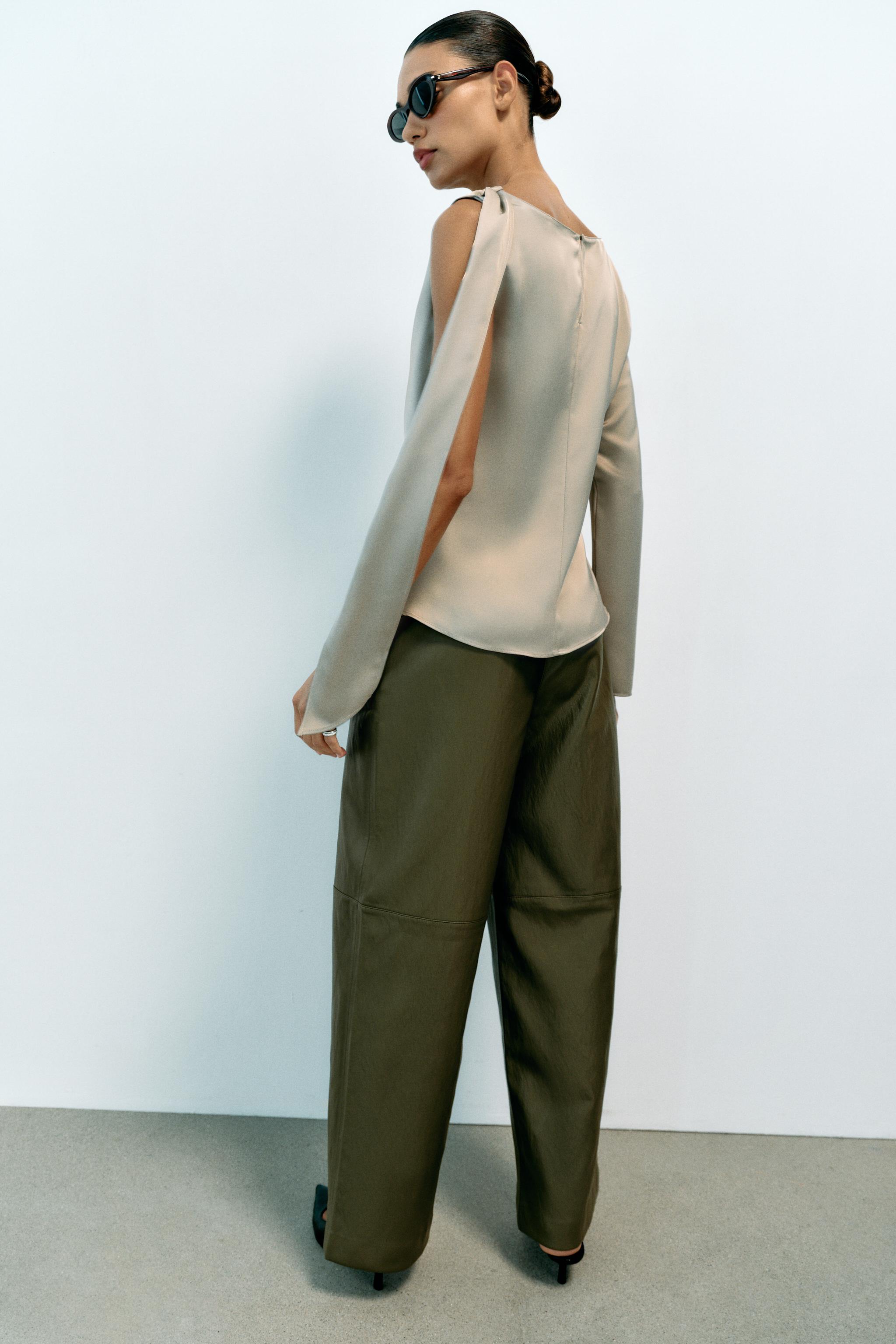 ASYMMETRIC SATIN BLOUSE