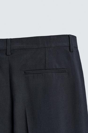 STRAIGHT-LEG WOOL BLEND SUIT TROUSERS - Navy blue by Zara - Image 7