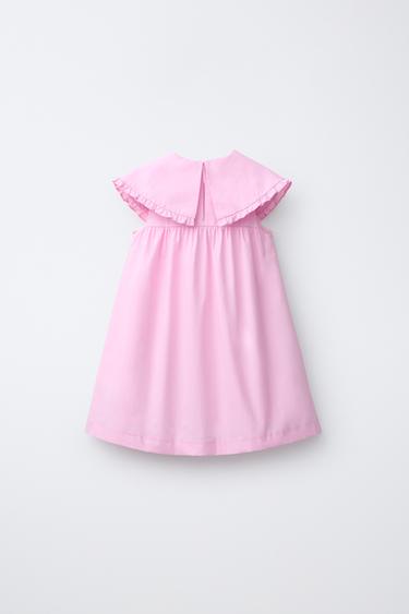ROBE EN POPELINE AVEC NŒUD - Rose pâle de Zara - Image 1