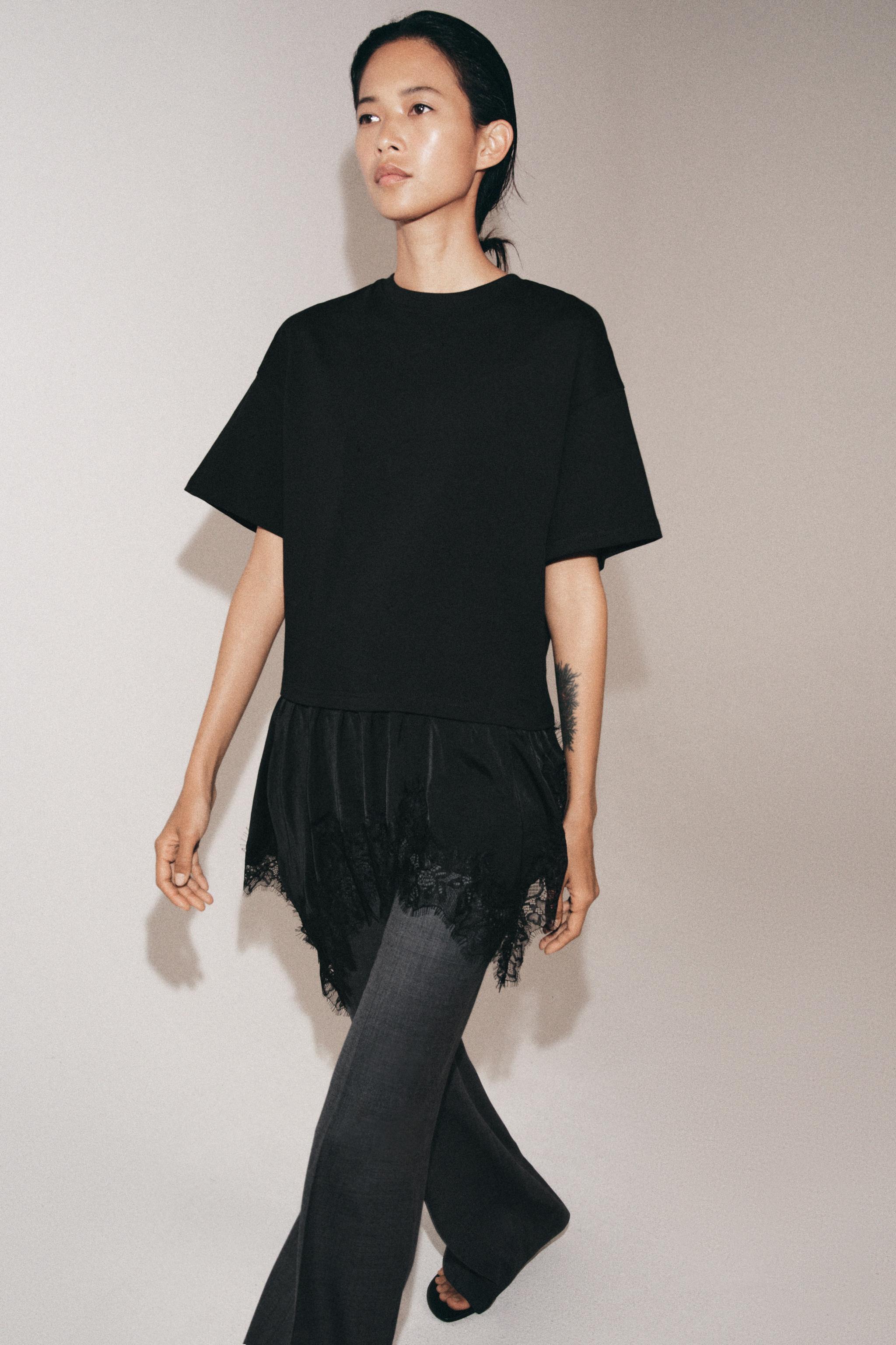 COMBINATION LACE T-SHIRT