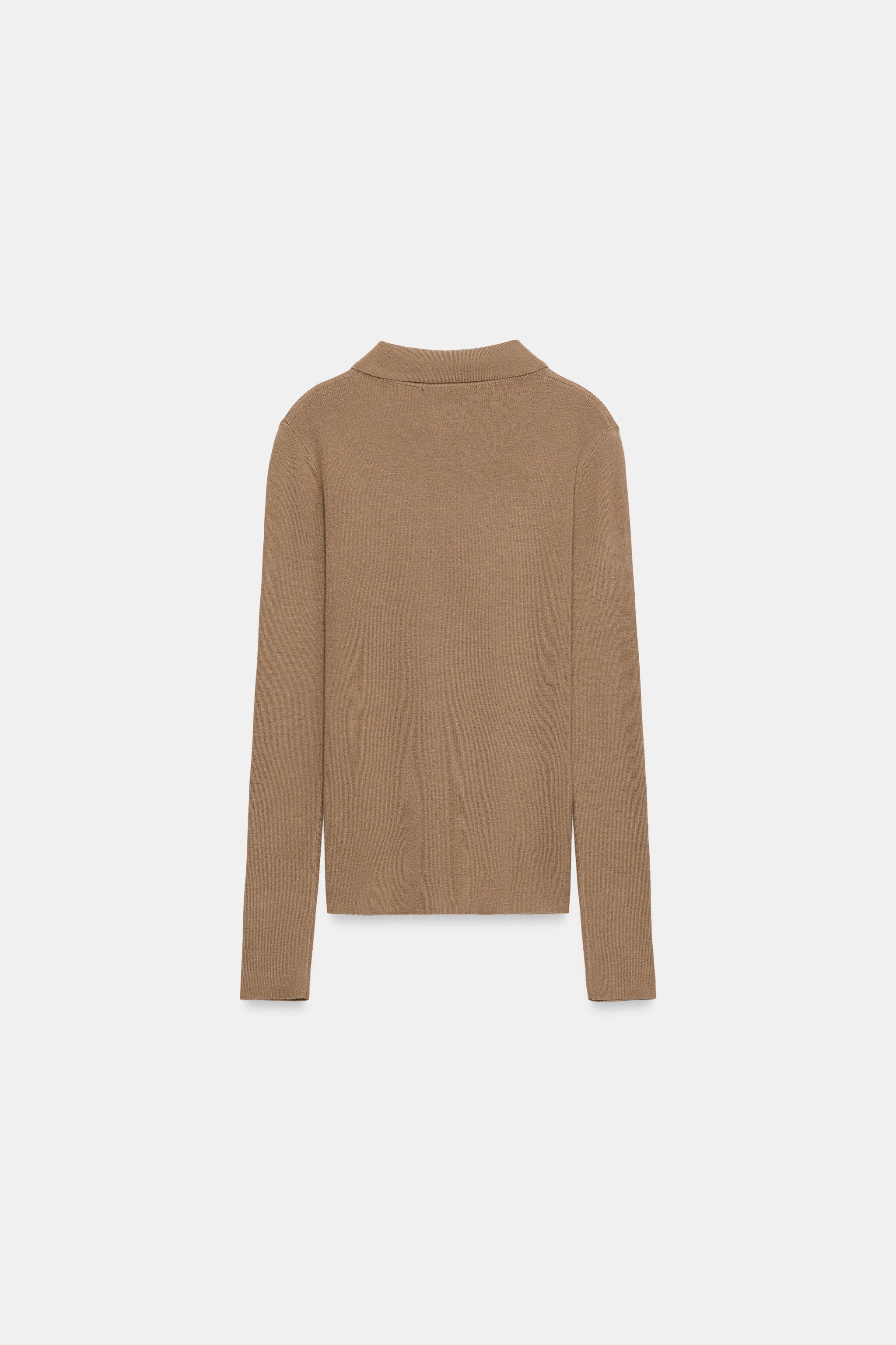 Zara FERMUARLI TRİKO POLO görsel 7