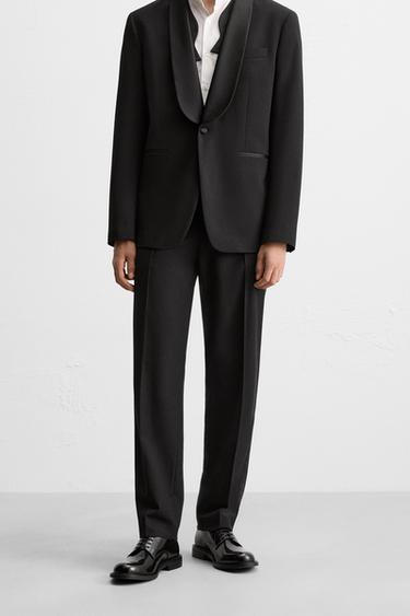 Zara 側帶飾西裝長褲 LIMITED EDITION - 黑色
