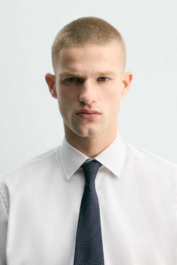 100% SILK GEOMETRIC JACQUARD TIE from Zara - $79.90