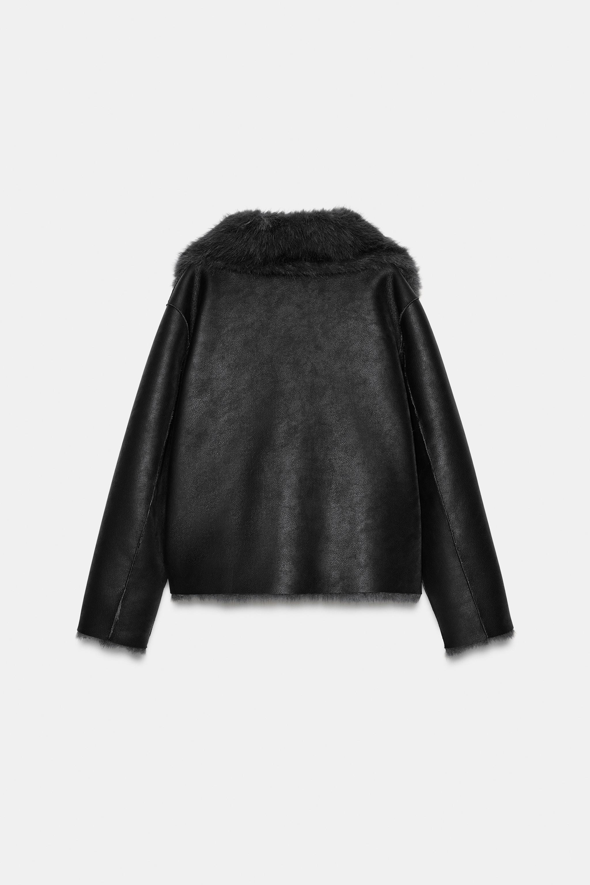 REVERSIBLE FAUX FUR JACKET - Black | ZARA South Africa