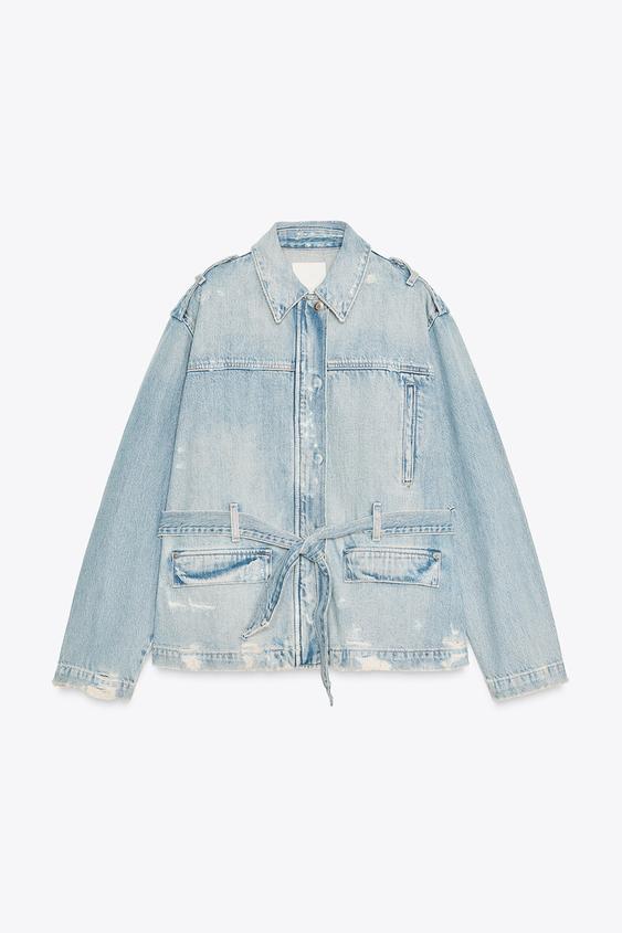BELTED TRF DENIM JACKET