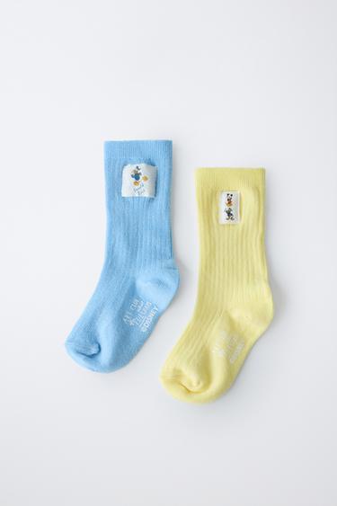 LOT DE DEUX CHAUSSETTES MONTANTES MICKEY MOUSE ET DONALD DUCK © DISNEY - Jaune de Zara - Image 3