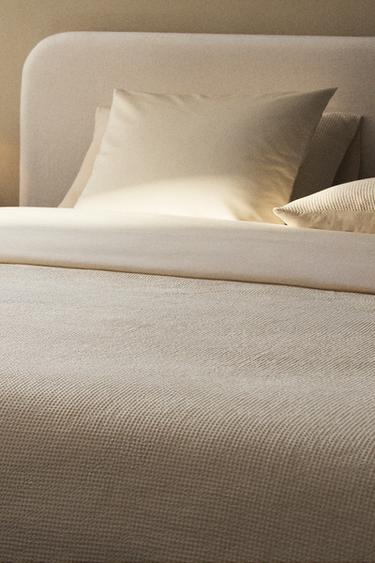 ミニワッフルコットン 掛け布団カバーオフホワイトZaraのミニワッフルコットン 掛け布団カバー - オフホワイト 