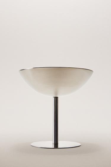TALL SILVER METAL WINE GLASS - Silver by Zara