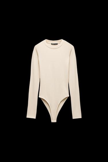 Zara COTTON MODAL BODYSUIT - Ecru - Image 0