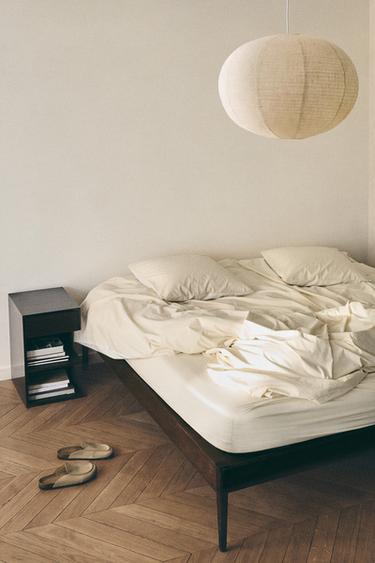 REVERSIBLE PERCALE COTTON DUVET COVER - Ecru by Zara