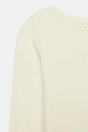 T-SHIRT COL BATEAU - Jaune de Zara - Image 5