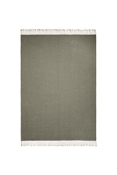 GEOMETRIC CHENILLE THROW - Green by Zara