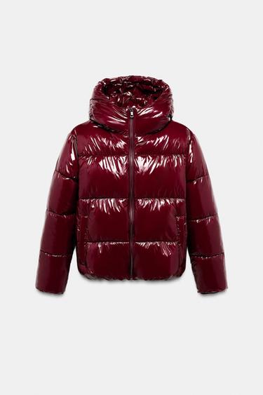 SHINY-EFFECT WATER-REPELLENT WINDPROOF ANORAK - Maroon by Zara - Image 0