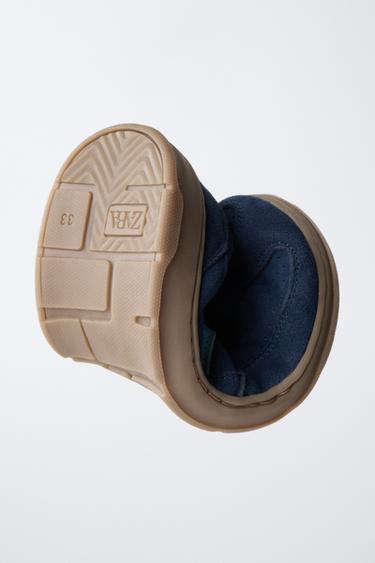 LEATHER BAREFOOT SNEAKERS - Blue by Zara - Image 2