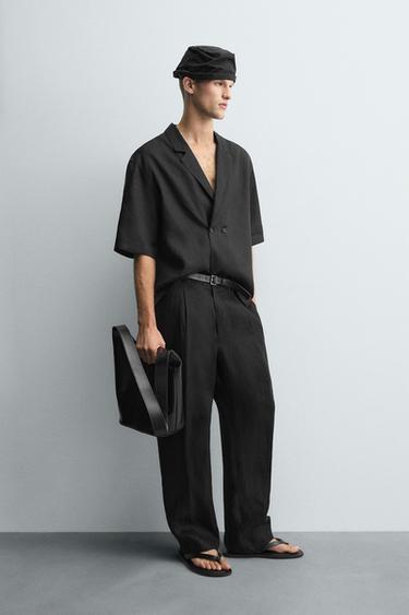 CHEMISE KIMONO 100 % LIN - Noir de Zara - Image 3