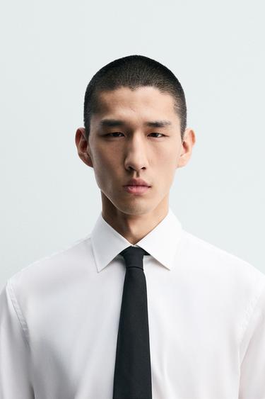 Zara BASIC 100% WOOL TIE - Black - Image 0