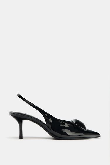 SLINGBACKS WITH HEEL DETAIL - Black by Zara