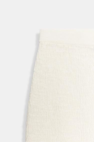 STRUCTURED KNIT PENCIL SKIRT - Ecru by Zara - Image 6