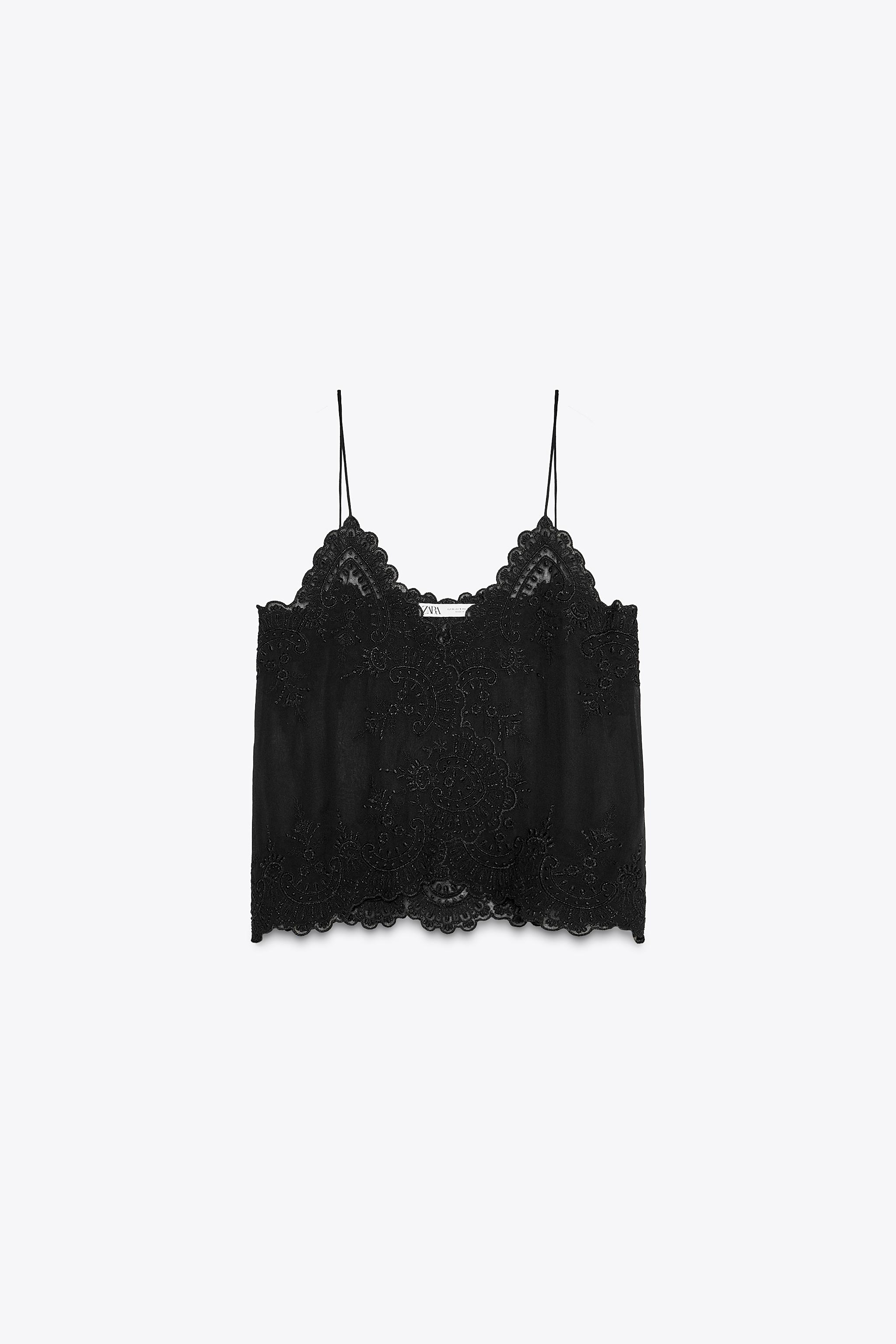 トップス ASCII ART CROPPED CAMISOLE BLACK トップス ASCII ART CROPPED CAMISOLE BLACK Black cropped top