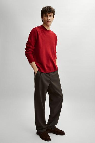 Wool blend round neck knit sweater — 997 1