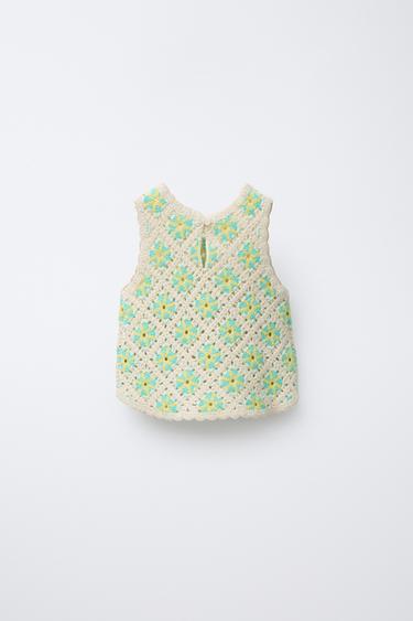 TOP EN MAILLE CROCHET - Écru de Zara - Image 1