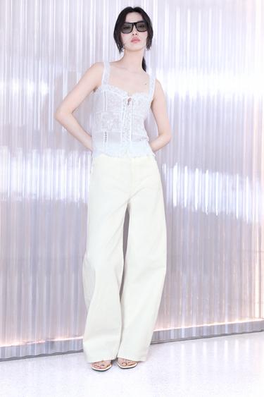 LEATHER SANDALS WITH METAL DETAIL - Ecru White by Zara