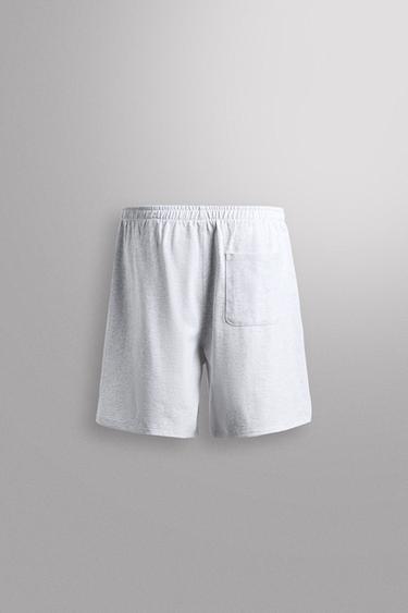 COTTON JOGGING SHORTS 9" - Grey marl by Zara