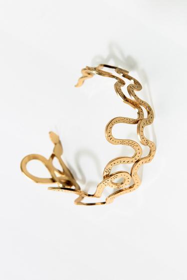 PACK OF 2 SNAKESKIN PRINT BRACELETS - Golden by Zara
