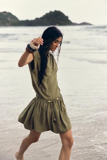 PUFF MINI SKIRT - Dark khaki by Zara - Image 6