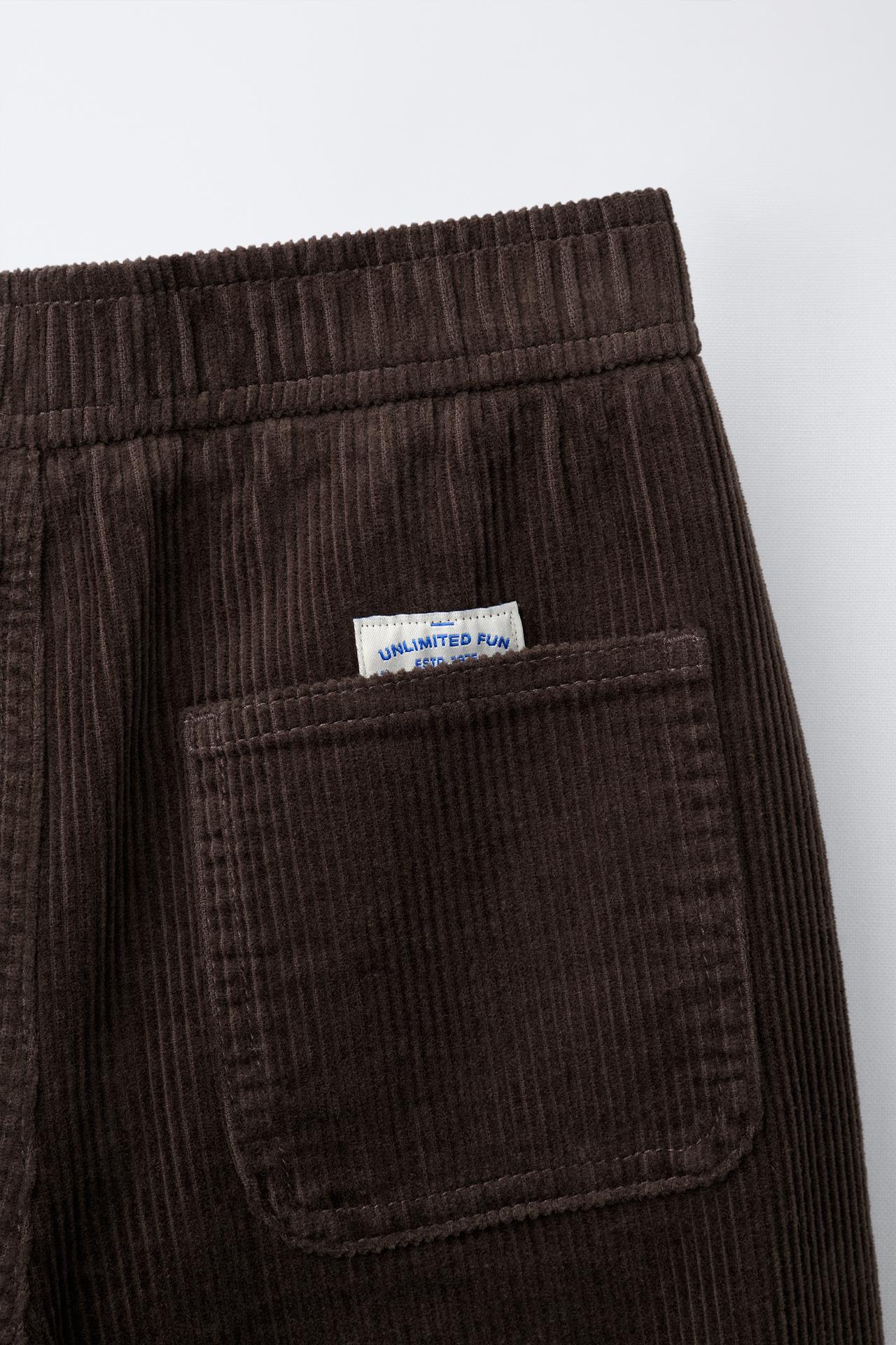 CORDUROY BARREL PANTS — Chocolate