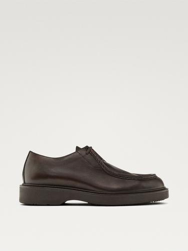 Zapato bordón piel - Marrón de Zara