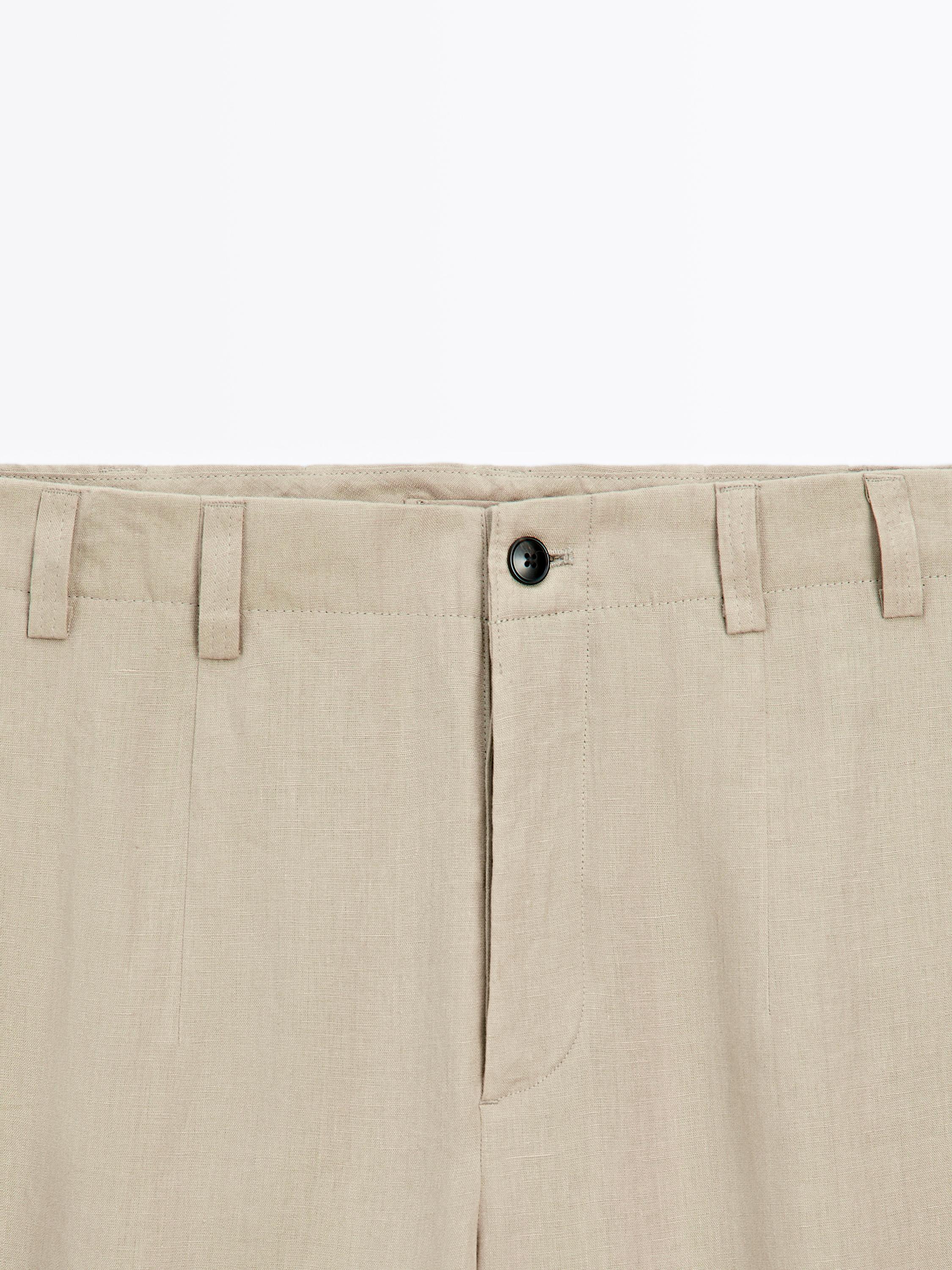 Total look 100% linen trousers