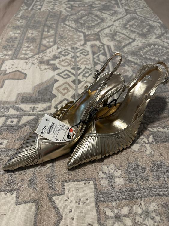 METALLIC SLINGBACK HEELS - Image 4
