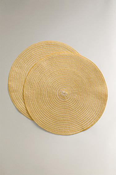 PACK OF ROUND PLACEMATS (PACK OF 2) - Curry by Zara - Image 1
