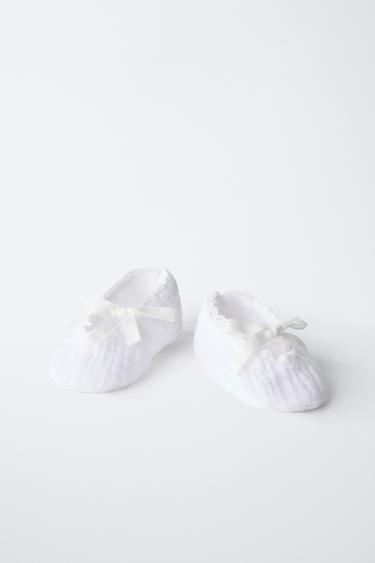 TEXTILE BOW BOOTIES - Ecru White by Zara - Image 3