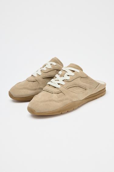 BACKLESS LEATHER TRAINERS - Sand Brown by Zara - Image 4