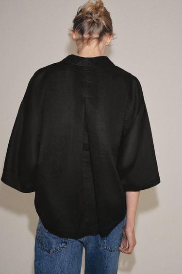 CAMISA FLUIDA OVERSIZE ZW COLLECTION - Marrón de Zara