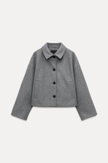 Zara ZW COLLECTION 短版外套 - 灰色
