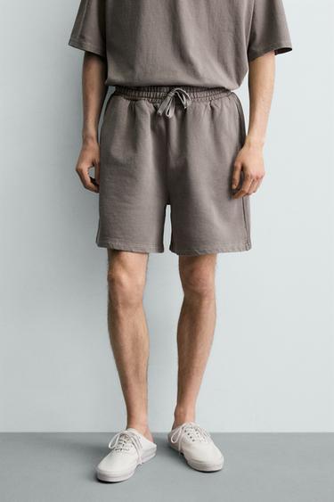 WASHED BASIC JOGGER BERMUDA SHORTS - Grey by Zara
