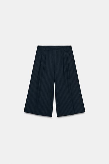 PINSTRIPE BERMUDA SHORTS - Navy blue by Zara - Image 0