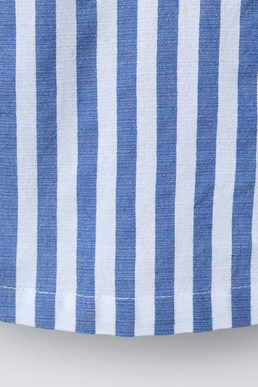 ROBE À RAYURES ET LISERÉS - Bleu de Zara - Image 3