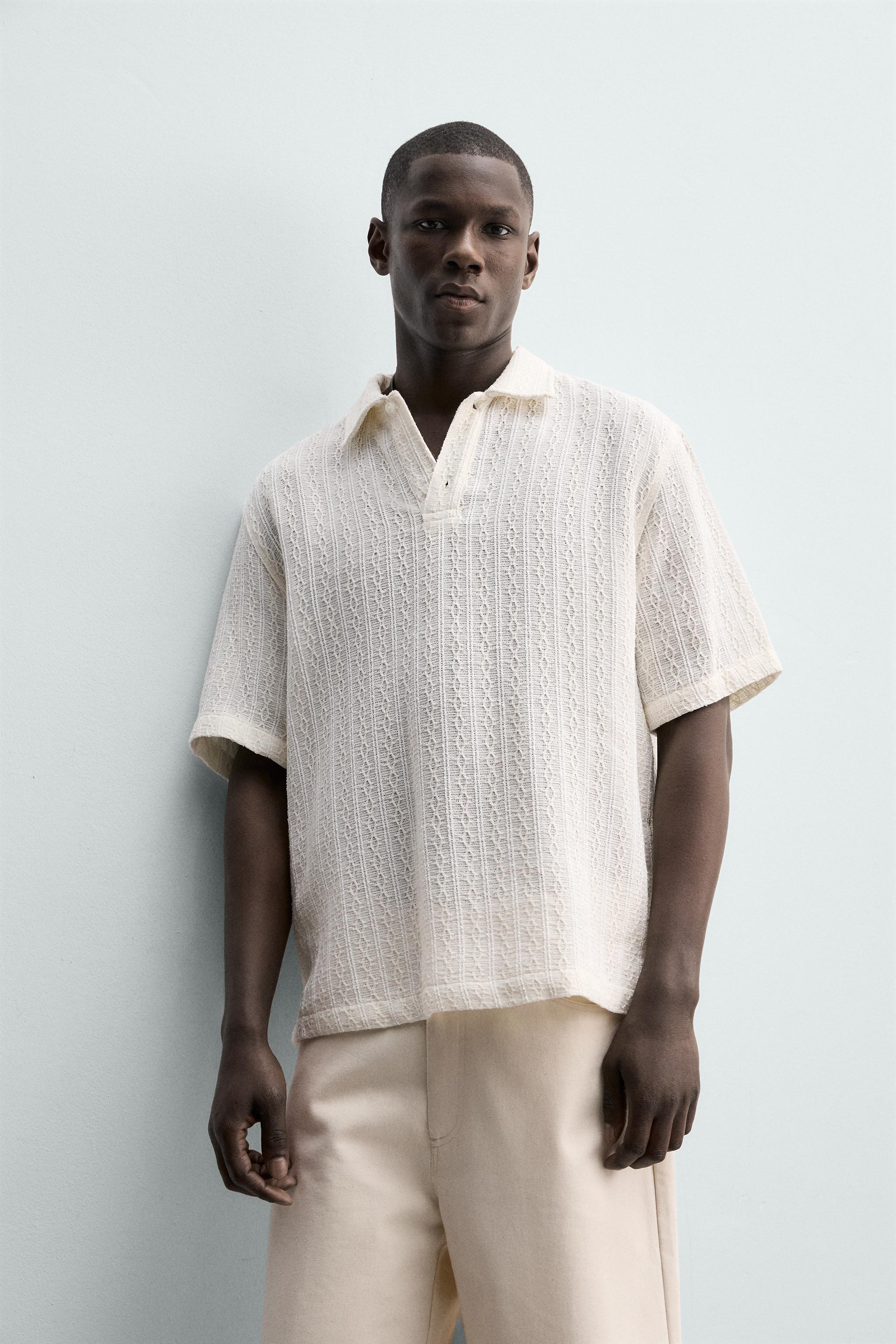 JACQUARD POLO SHIRT - Ecru | ZARA United States