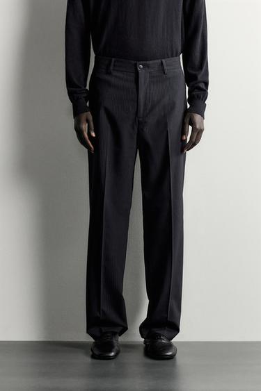 PINSTRIPE SUIT PANTS — Navy blue 2