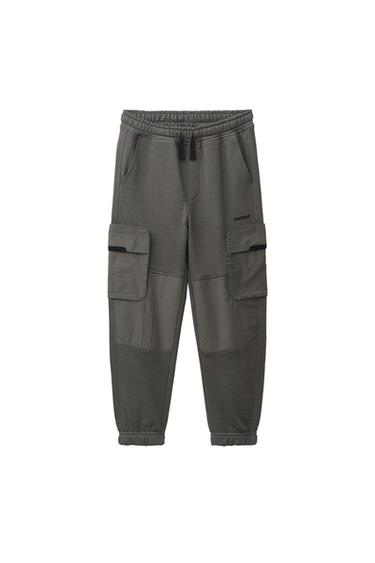 PANTALÓN CARGO FELPA - Gris de Zara