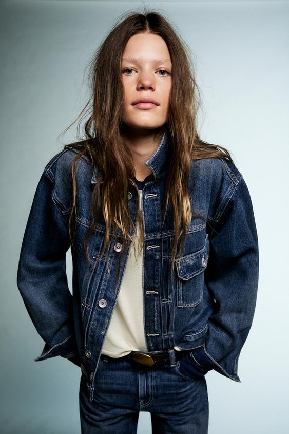 DENIM JACKET WITH BUCKLE - Blue by Zara - Image 0