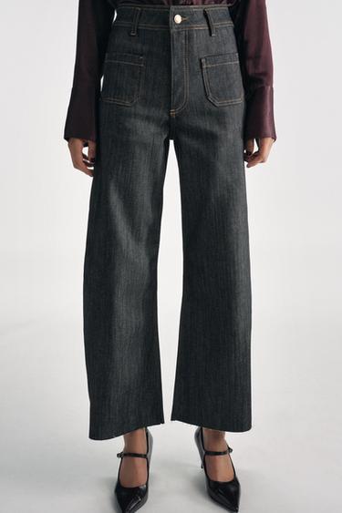 JEANS ZW COLLECTION WIDE LEG TIRO ALTO - Añil de Zara